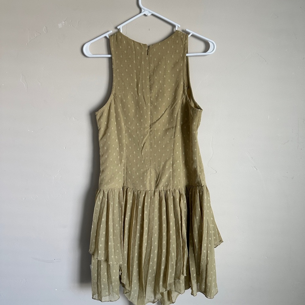 ASOS Golden Polka Dot Handkerchief Hem Mini Dress – NWT Size S - Picture 4 of 4